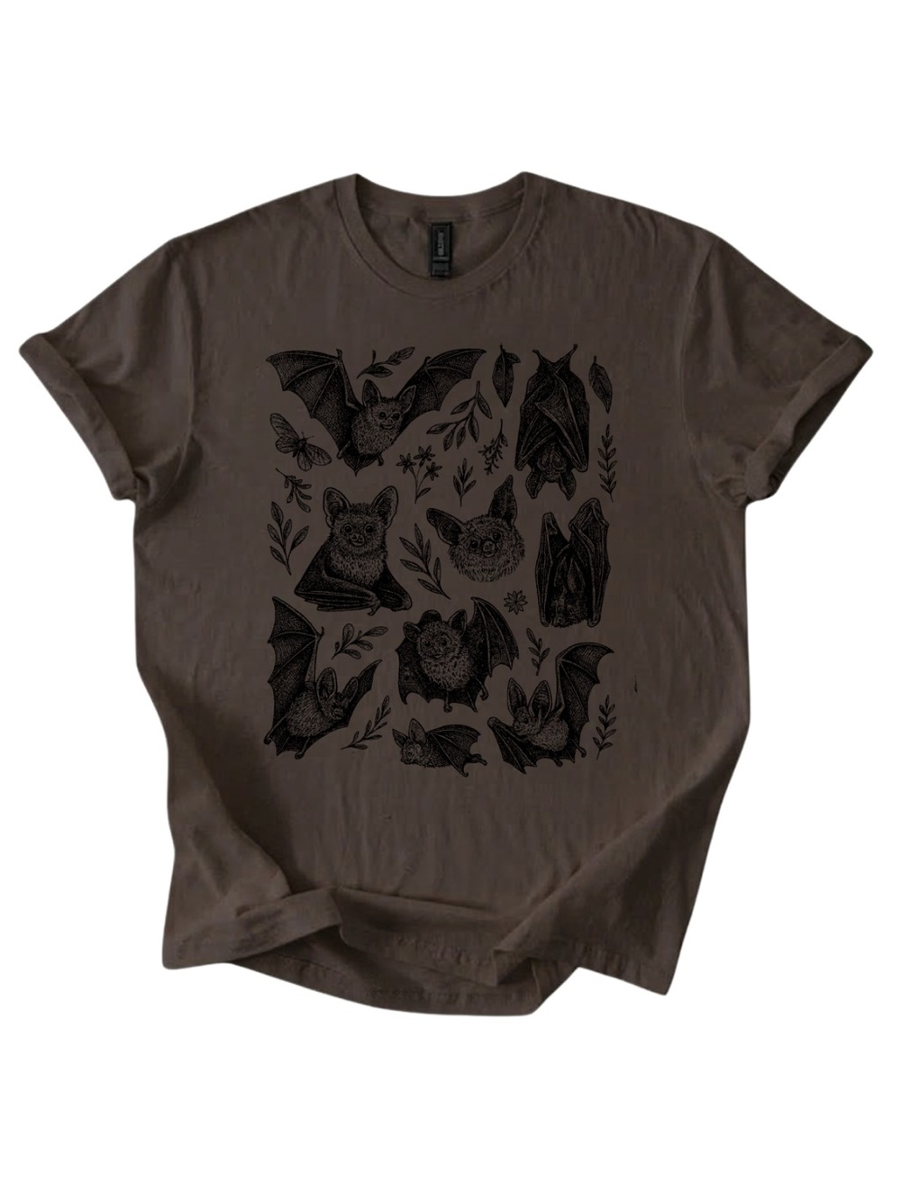 Gildan Bat Pattern Cat Tee - Brown
